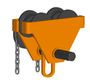 Takel - Haspelloopkat standaard traverseren door middel van een handketting 1000kg 58-128mm
